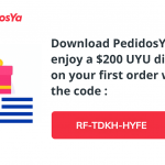 PedidosYa discount code $200 UYU for your first order – Uruguay, Montevideo